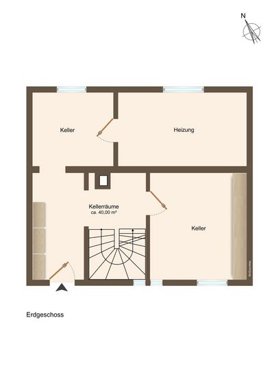 Grundrissplan Keller-Erdgeschoss