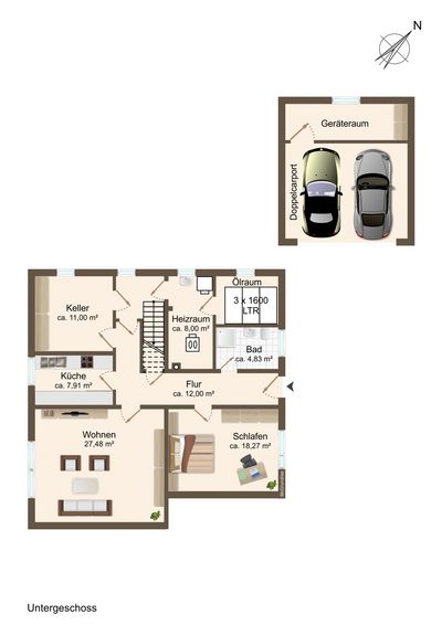 Grundrissplan Untergeschoss