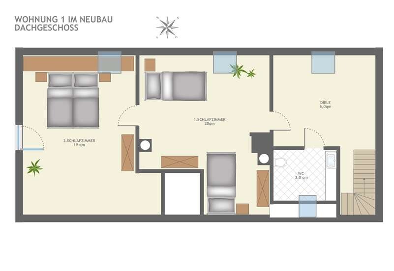 GRUNDRISS WOHNUNG 1 DG!