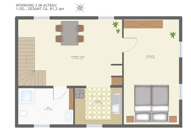 GRUNDRISS WOHNUNG 2 OG!